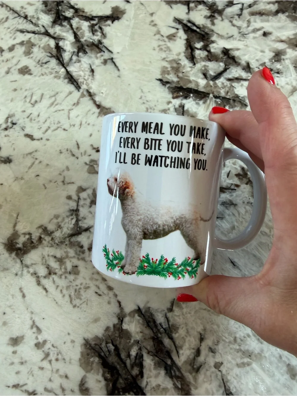 Lagotto Romangnolo -Themed Ceramic Mug with Humorous Quote - Dog mom mug!
